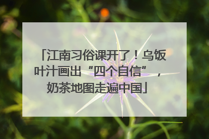 江南习俗课开了！乌饭叶汁画出“四个自信”，奶茶地图走遍中国