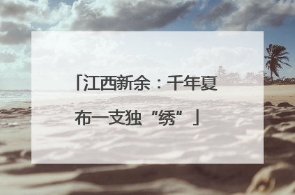 江西新余：千年夏布一支独“绣”