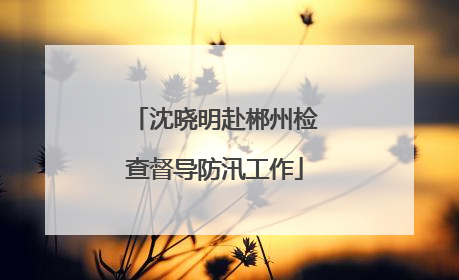 沈晓明赴郴州检查督导防汛工作