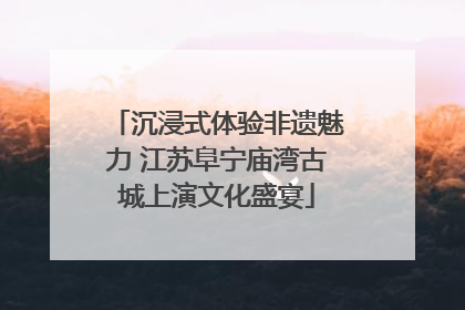 沉浸式体验非遗魅力 江苏阜宁庙湾古城上演文化盛宴