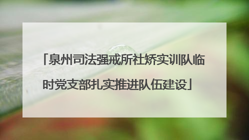 泉州司法强戒所社矫实训队临时党支部扎实推进队伍建设