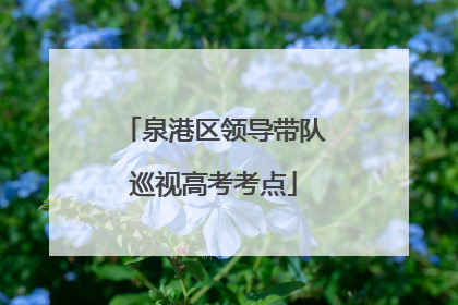 泉港区领导带队巡视高考考点