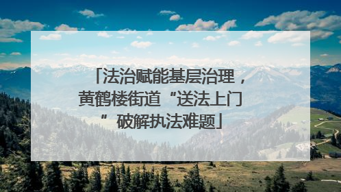 法治赋能基层治理，黄鹤楼街道“送法上门”破解执法难题