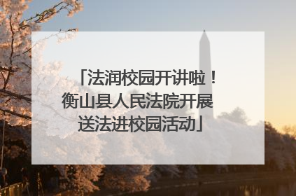 法润校园开讲啦！衡山县人民法院开展 送法进校园活动