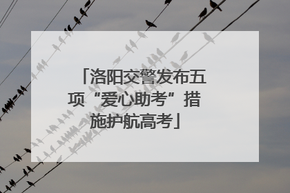 洛阳交警发布五项“爱心助考”措施护航高考