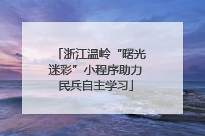 浙江温岭“曙光迷彩”小程序助力民兵自主学习
