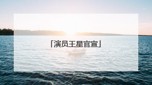 演员王星官宣