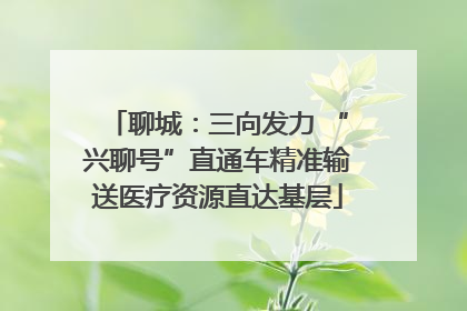 聊城：三向发力 “兴聊号”直通车精准输送医疗资源直达基层