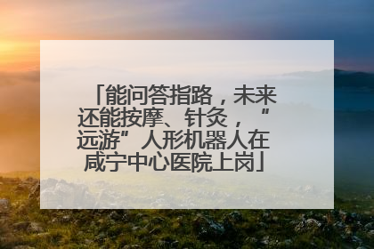 能问答指路，未来还能按摩、针灸，“远游”人形机器人在咸宁中心医院上岗