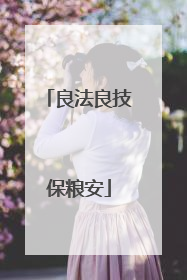 良法良技保粮安