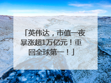 英伟达，市值一夜暴涨超1万亿元！重回全球第一！
