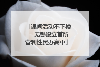 课间活动不下楼……无锡设立首所营利性民办高中