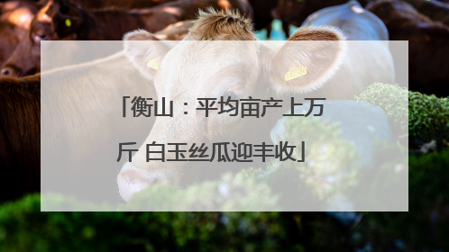 衡山：平均亩产上万斤 白玉丝瓜迎丰收