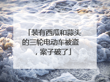 装有西瓜和蒜头的三轮电动车被盗，案子破了