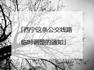 西宁这条公交线路临时调整的通知