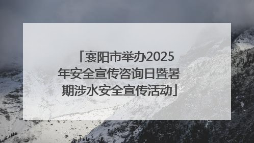 襄阳市举办2025年安全宣传咨询日暨暑期涉水安全宣传活动