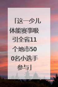 这一少儿体能赛事吸引全省11个地市500名小选手参与