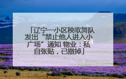 辽宁一小区秧歌舞队发出“禁止他人进入小广场”通知 物业：私自张贴，已撤掉