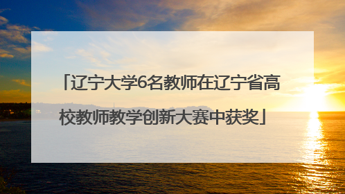 辽宁大学6名教师在辽宁省高校教师教学创新大赛中获奖