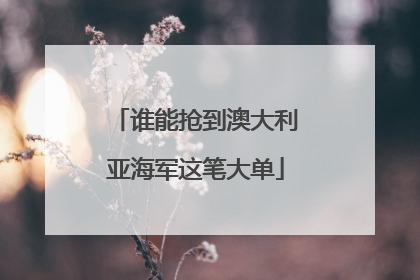 谁能抢到澳大利亚海军这笔大单