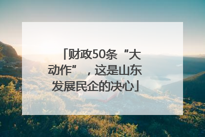财政50条“大动作”，这是山东发展民企的决心