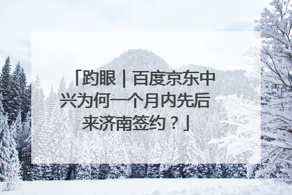 趵眼｜百度京东中兴为何一个月内先后来济南签约？