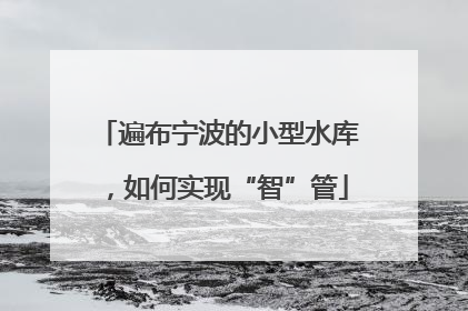 遍布宁波的小型水库，如何实现“智”管