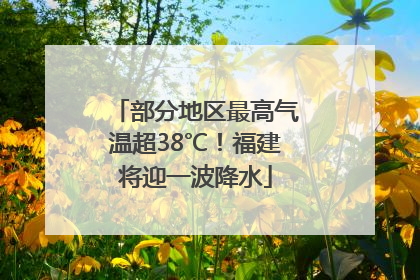 部分地区最高气温超38℃！福建将迎一波降水