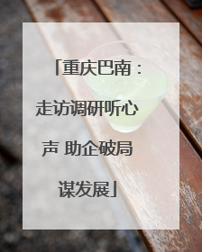 重庆巴南：走访调研听心声 助企破局谋发展
