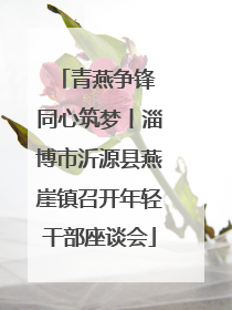 青燕争锋 同心筑梦丨淄博市沂源县燕崖镇召开年轻干部座谈会