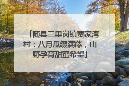 随县三里岗镇贾家湾村：八月瓜缀满藤，山野孕育甜蜜希望