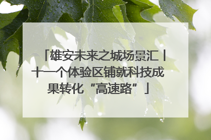雄安未来之城场景汇丨十一个体验区铺就科技成果转化“高速路”