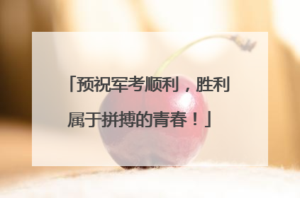 预祝军考顺利，胜利属于拼搏的青春！