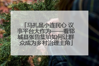 马扎虽小连民心 议事平台大作为——看郓城县张鲁集镇如何让群众成为乡村治理主角