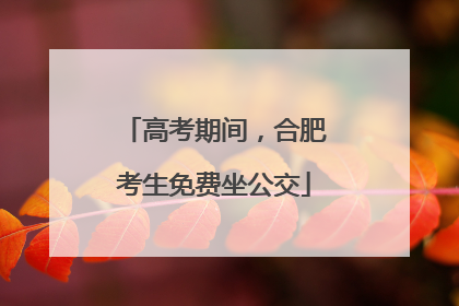 高考期间，合肥考生免费坐公交