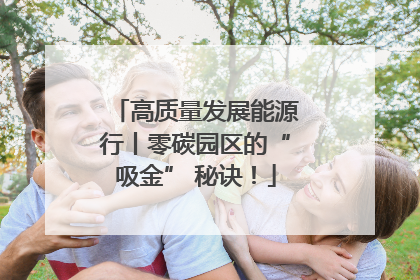 高质量发展能源行丨零碳园区的“吸金” 秘诀！