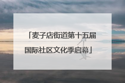 麦子店街道第十五届国际社区文化季启幕