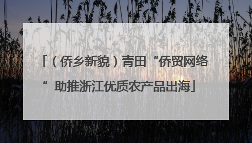 （侨乡新貌）青田“侨贸网络”助推浙江优质农产品出海