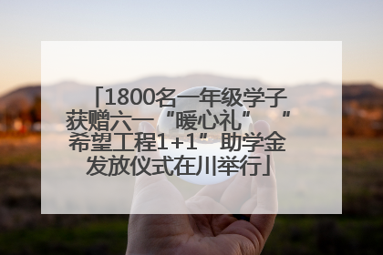 1800名一年级学子获赠六一“暖心礼” “希望工程1+1”助学金发放仪式在川举行