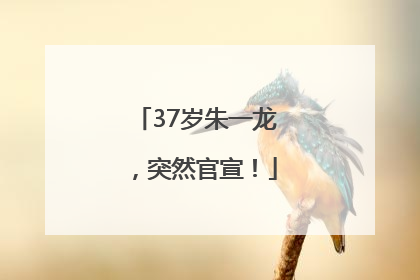 37岁朱一龙，突然官宣！