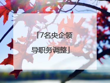 7名央企领导职务调整
