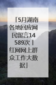 5月湖南各地回应网民留言14589次丨红网网上群众工作大数据