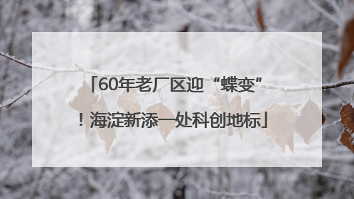 60年老厂区迎“蝶变”！海淀新添一处科创地标