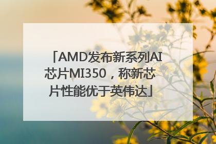 AMD发布新系列AI芯片MI350，称新芯片性能优于英伟达