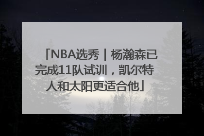 NBA选秀｜杨瀚森已完成11队试训，凯尔特人和太阳更适合他